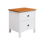 ASTLEY HAMPTONS LOOK 2-DRAWER BEDSIDE TABLE WHITE /MID BROWN