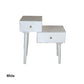 STANLEY RECYCLED RUSTIC 2 DRAWER CUBE SIDE TABLE/LAMP TABLE WHITE