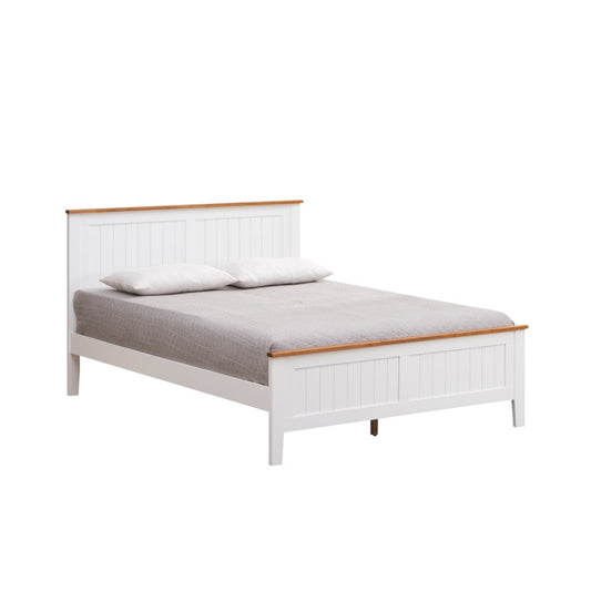 ASTLEY HAMPTONS LOOK DOUBLE BED WHITE/MID BROWN