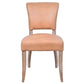 MORANG CARAMEL LEATHER  DINING CHAIR WITH WHITE WASH LEGS