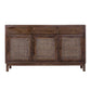 ELDRIDGE SOLID MINDI WOOD 3-DOOR 3 DRAWER SIDEBOARD/BUFFET IN HONEY BROWN 140CM