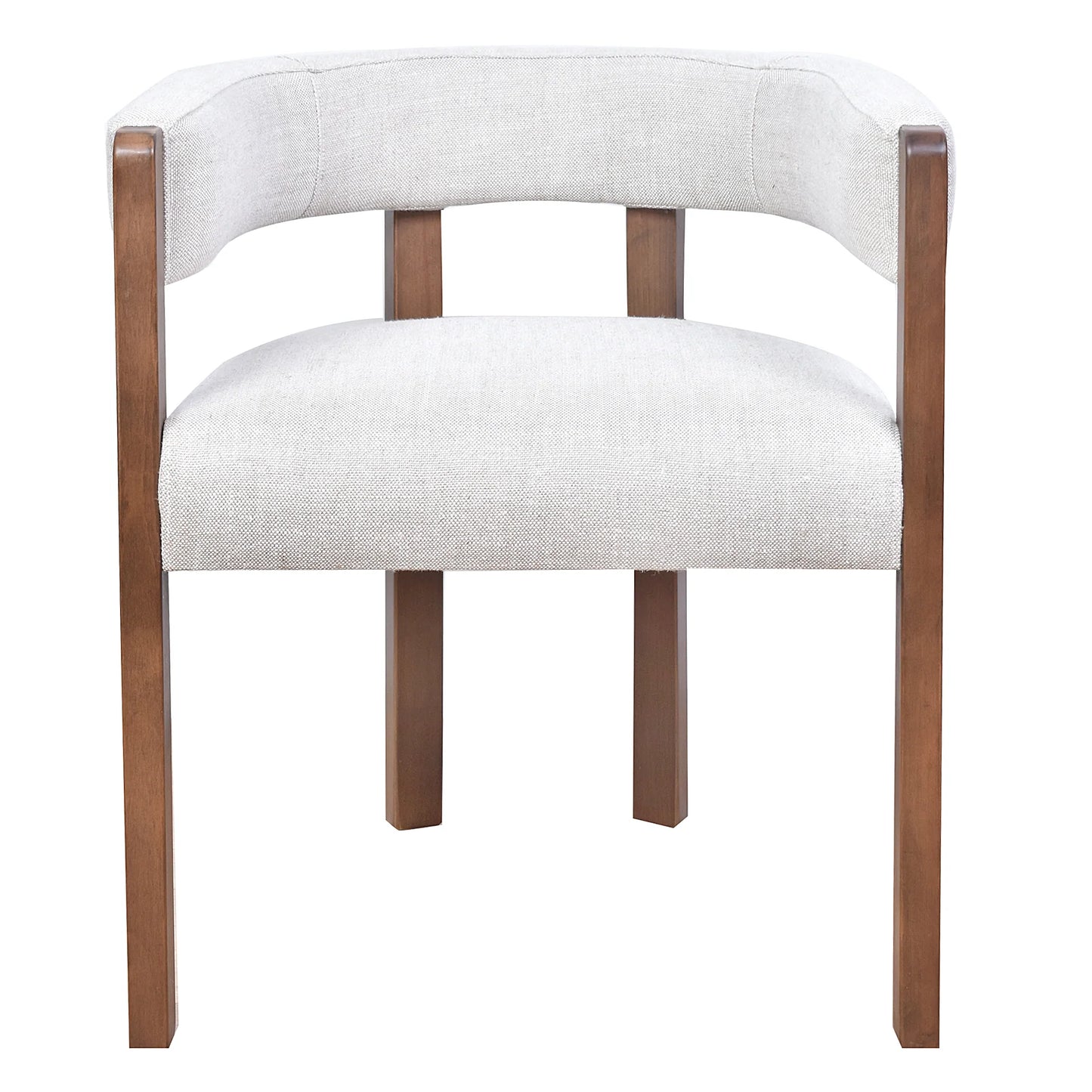 FELICE DOVE GREY LINEN FABRIC DINING CHAIR WITH MARON LEGS