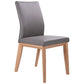OAKLEY LEATHER DINING CHAIR MID-GRAY/NATURAL