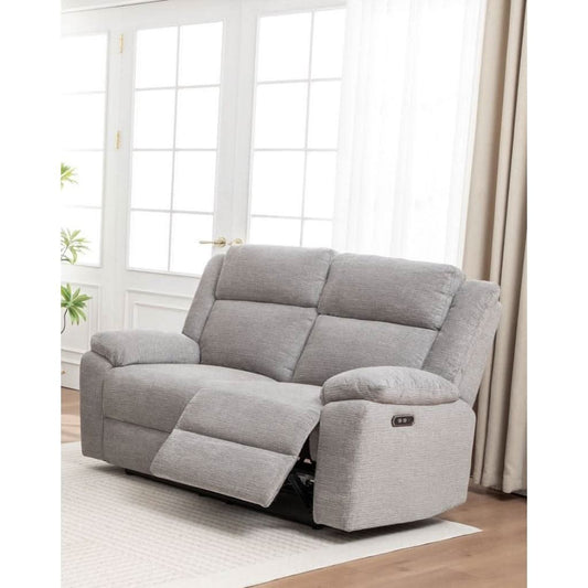 ALLOA FABRIC 2-SEATER ELECTRIC RECLINER SOFA GREY