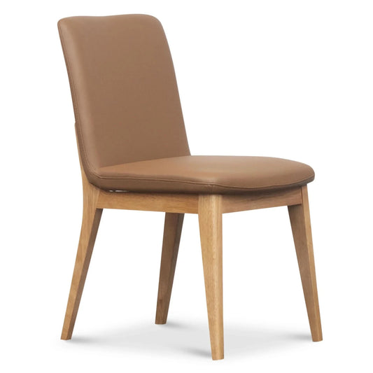 HARDIN LEATHER DINING CHAIR COGNAC/NATURAL