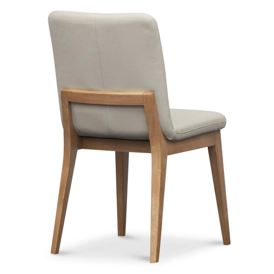 HARDIN LEATHER DINING CHAIR FROST/NATURAL