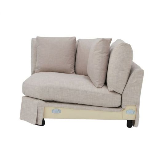 LIVINGSTON HEXAGONAL WEDGE/ LOUNGE SOFA/ARMLESS LOUNGE CHAIR  'LEMAY' KHAKI FABRIC