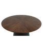CARLOW ROUND DINING TABLE  NATURAL TOP/BLACK BASE 130CM