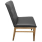 MORROW LEATHER DINING CHAIR BLACK/BLACKWOOD