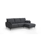 COLBERT FABRIC 2-SEATER SOFA LOUNGE WITH RHF CHAISE GREY - MyChocolateWood