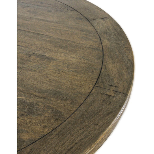 KENDALL SOLID MANGO WOOD ROUND DINING TABLE RUSTIC MEDIUM BOSQUET 152CM