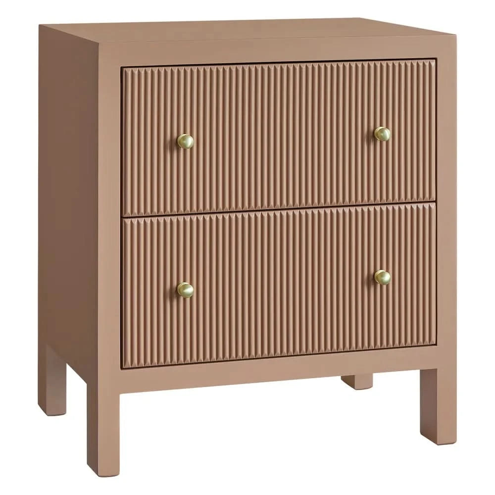 JAYLA LARGE MOCHA MOUSSE 2-DRAWER BEDSIDE TABLE