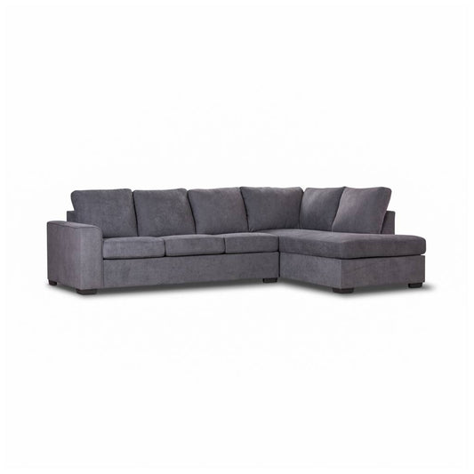 MARIGNY FABRIC 3-SEATER SOFA WITH RHF CHAISE DARK GREY (2 PIECES) - MyChocolateWood