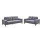 LIZ 3-SEATER + 2-SEATER MID-CENTURY GREY FABRIC SOFA SET