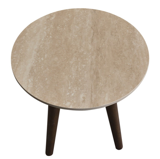 SEVERIN SOLID & VENEER MALAYSIAN HARDWOOD ROUND LAMP TABLE/SIDE TABLE  WALNUT DIA.50CM