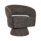 LESTER FABRIC ACCENT ARMCHAIR 360 DEGREE SWIVEL CHOCOLATE