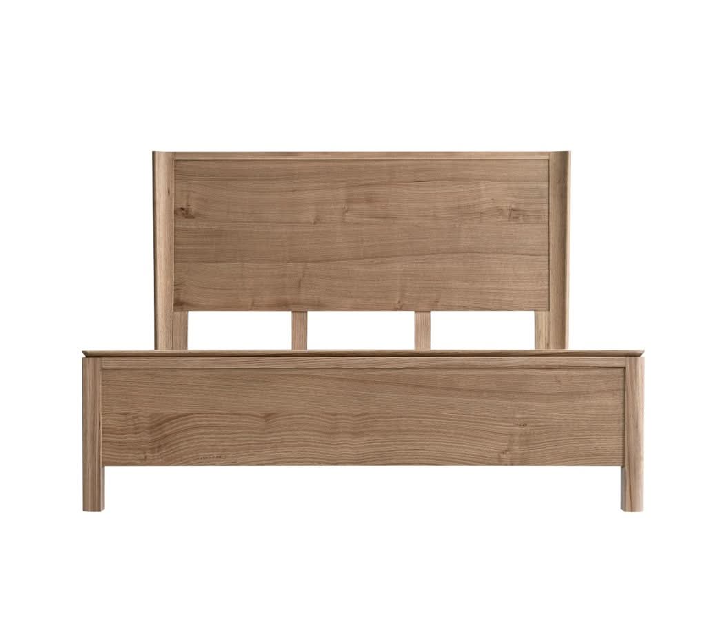 AKSEL MESSMATE TIMBER QUEEN BED - LIGHT SMOKE