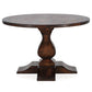 CORMIER SOLID MANGO WOOD ROUND PEDESTAL DINING TABLE 120CM