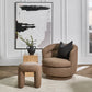 BRYNN BOUCLE SWIVEL ARMCHAIR COCOA