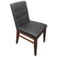 MORROW LEATHER DINING CHAIR GRAY/BLACKWOOD