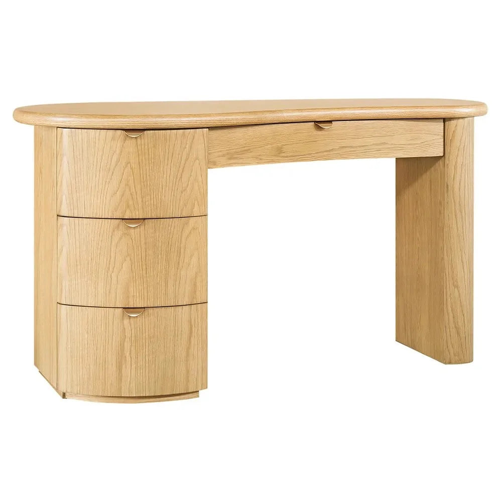 DELMAR  OAK VENEER 4-DRAWER HOME OFFICE DESK/ STUDENT DESK OAK