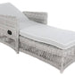SWOOZIE  OUTDOOR HAMPTON GREY SUN-LOUNGE SUNBED WICKER & FABRIC