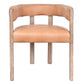FELICE CARAMEL LEATHER DINING CHAIR WITH WHITEWASH LEGS