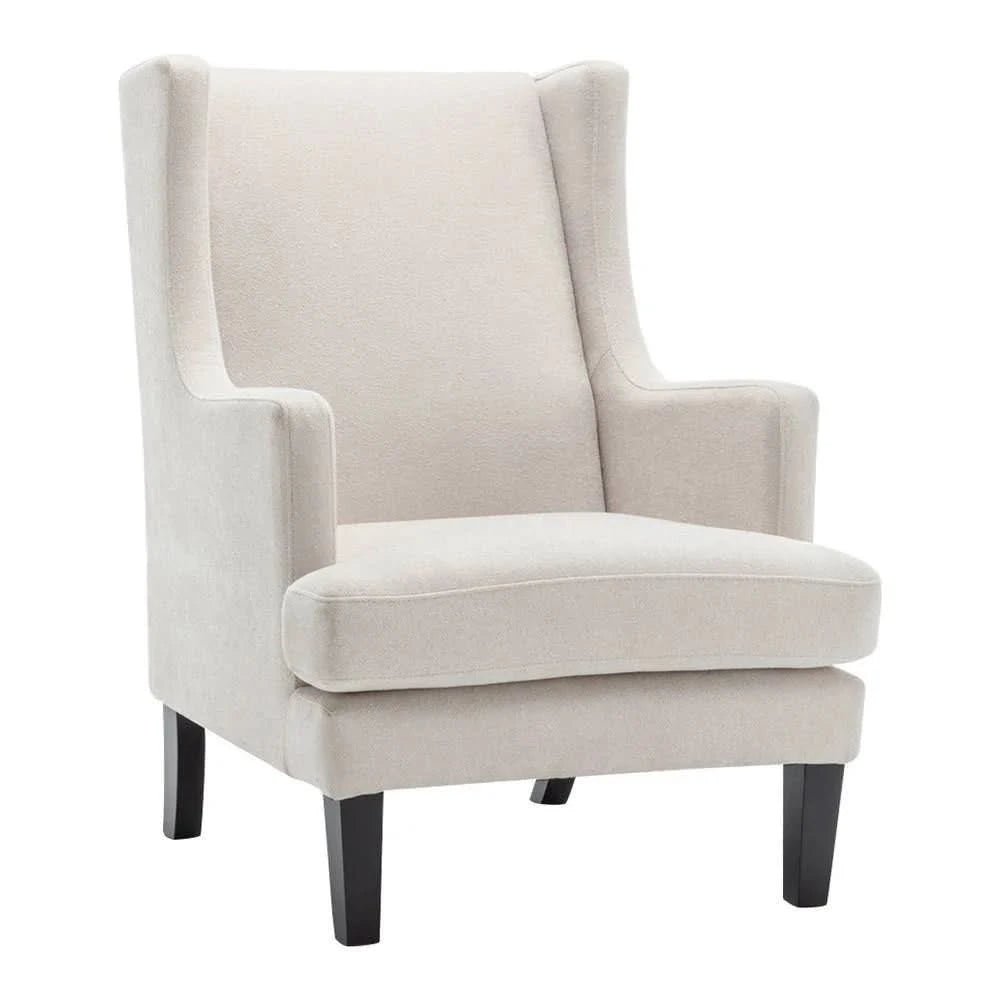 SILAS PEARL CHENILLE WING BACK ARMCHAIR/OCCASIONAL CHAIR