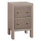 JAYLA PETITE TAUPE 2-DRAWER BEDSIDE TABLE