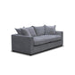 DEVINE 2 SEATER SOFA BED IN PEWTER COLOURED FABRIC - MyChocolateWood
