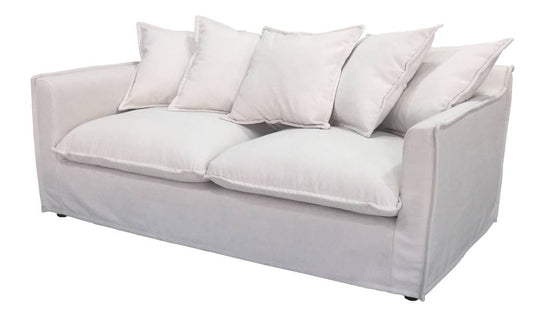 SALIS 2-SEATER SOFA FABRIC WITH 5 CUSHIONS IN STONE COLOUR