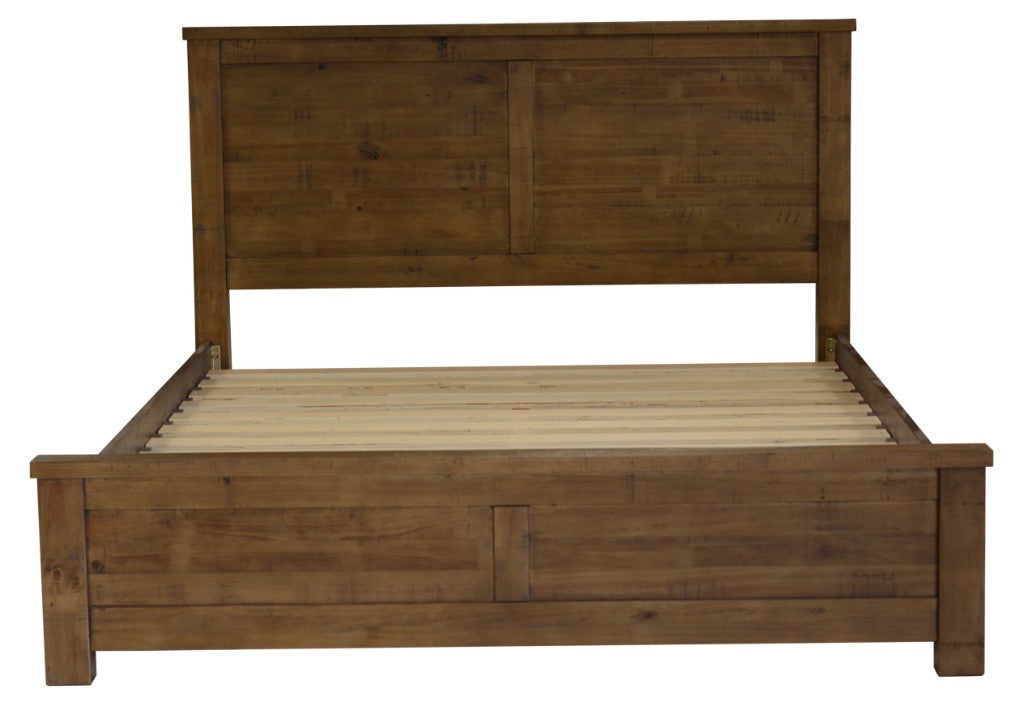 SCOTTI SOLID PINE DOUBLE BED  AGED SUNDRIED ASH COLOUR