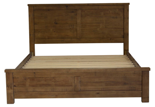 SCOTTI SOLID PINE DOUBLE BED  AGED SUNDRIED ASH COLOUR