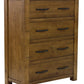 SCOTTI SOLID PINE 4  DRAWER TALLBOY/ 4 DRAWER CHEST OF DRAWERS  AGED SUNDRIED ASH COLOUR