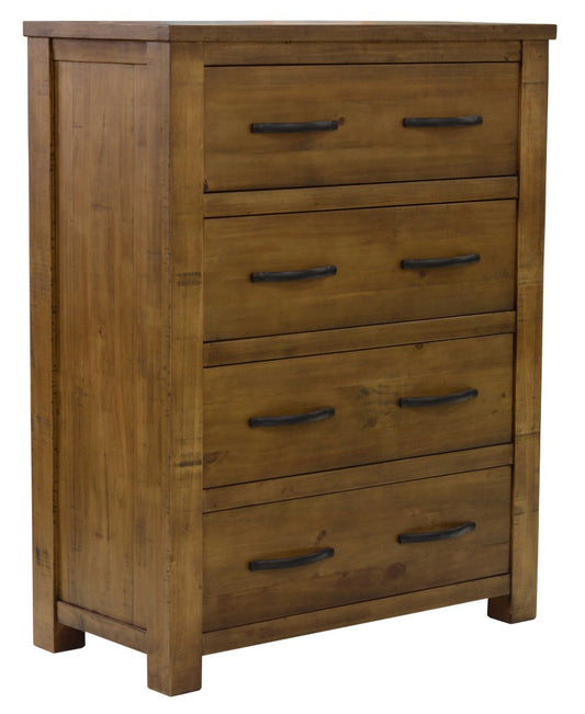 SCOTTI SOLID PINE 4  DRAWER TALLBOY/ 4 DRAWER CHEST OF DRAWERS  AGED SUNDRIED ASH COLOUR