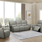 CARRERA LEATHER 2-SEATER DUAL MOTOR ELECTRIC RECLINER  SOFA GREY