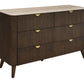 SEVERIN SOLID & VENEER MALAYSIAN HARDWOOD 6  DRAWER DRESSER/ 6 DRAWER CHEST OF DRAWERS  WALNUT