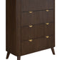 SEVERIN SOLID & VENEER MALAYSIAN HARDWOOD 4  DRAWER TALLBOY/ 4 DRAWER CHEST OF DRAWERS  WALNUT