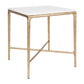 SOREN SQUARE MARBLE SIDE TABLE/LAMP TABLE - BRASS FRAME