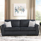 ASTOR 3 SEATER CHENILLE SOFA BED WITH QUEEN MEMORY FOAM MATTRESS SLATE COLOUR