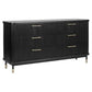 PEMBROKE OAK TIMBER 6-DRAWER CHEST OF DRAWERS  BLACK