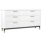 PEMBROKE OAK TIMBER 6-DRAWER CHEST OF DRAWERS  WHITE