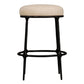 SOREN  BLACK KITCHEN STOOL - NATURAL LINEN TOP