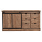 MORIAH SOLID RECLAIMED ELM TRACK SLIDING DOOR BUFFET BLACK & NATURAL