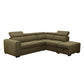 TRAYNOR FABRIC 2-SEATER W/SOFA BED & RHF CHAISE GREEN - MyChocolateWood