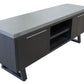 ANTHEA 2-TONE CONCRETE & ACACIA ETU TELEVISION UNIT 2 DOORS 1 DRAWER GREY TOP BLACK LEGS