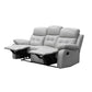 VOGUE GENUINE LEATHER 3-SEATER SOFA WITH 2 RECLINERS + 2 SINGLE RECLINER ARMCHAIR LOUNGE SUITE SILVER - MyChocolateWood