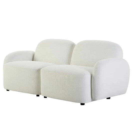 LORELEI 2-SEATER MODULAR CHENILLE SOFA WHITE COLOUR