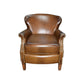 NAPIER GENUINE TOP GRAIN LEATHER ARMCHAIR EASY CHAIR LOUNGE CHAIR LATTE COLOURED LEATHER WITH BROWN & WHITE HAIR ON HIDE