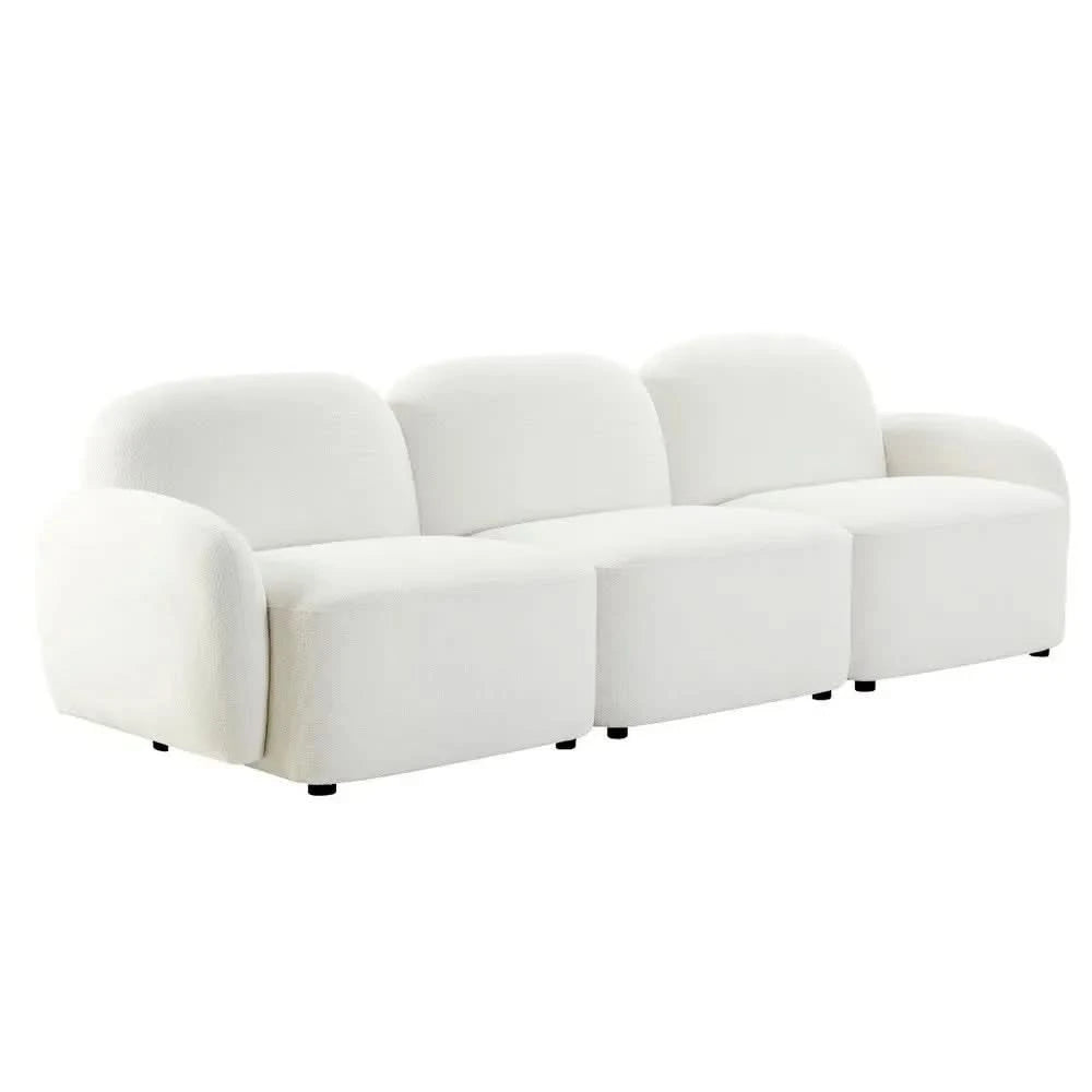 LORELEI  3-SEATER MODULAR SOFA CHENILLE - WHITE